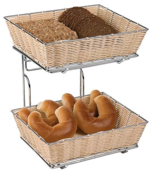 Stand bufetowy dwupoziomowy ze stali chromowanej GN 1/1, 500×340×375 mm | APS, Doppeldecker