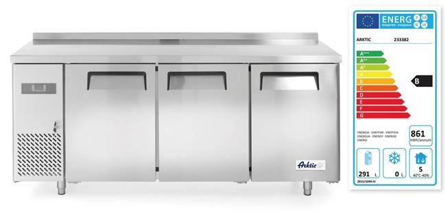 Stół chłodniczy 3-drzwiowy z agregatem bocznym, 291 l, 230V, 0,27 kW, 1800x600x886 mm | ARKTIC, 233382