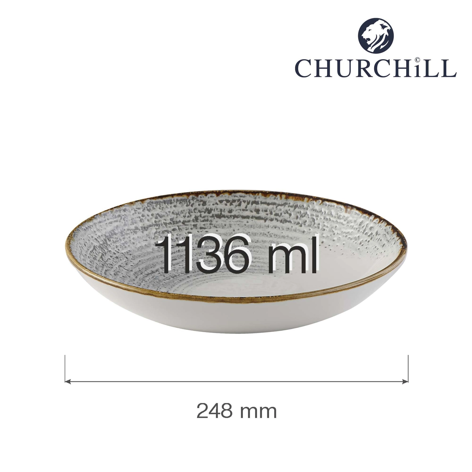 Miska coupe, 248 mm | CHURCHILL, Homespun Accents Jasper Grey
