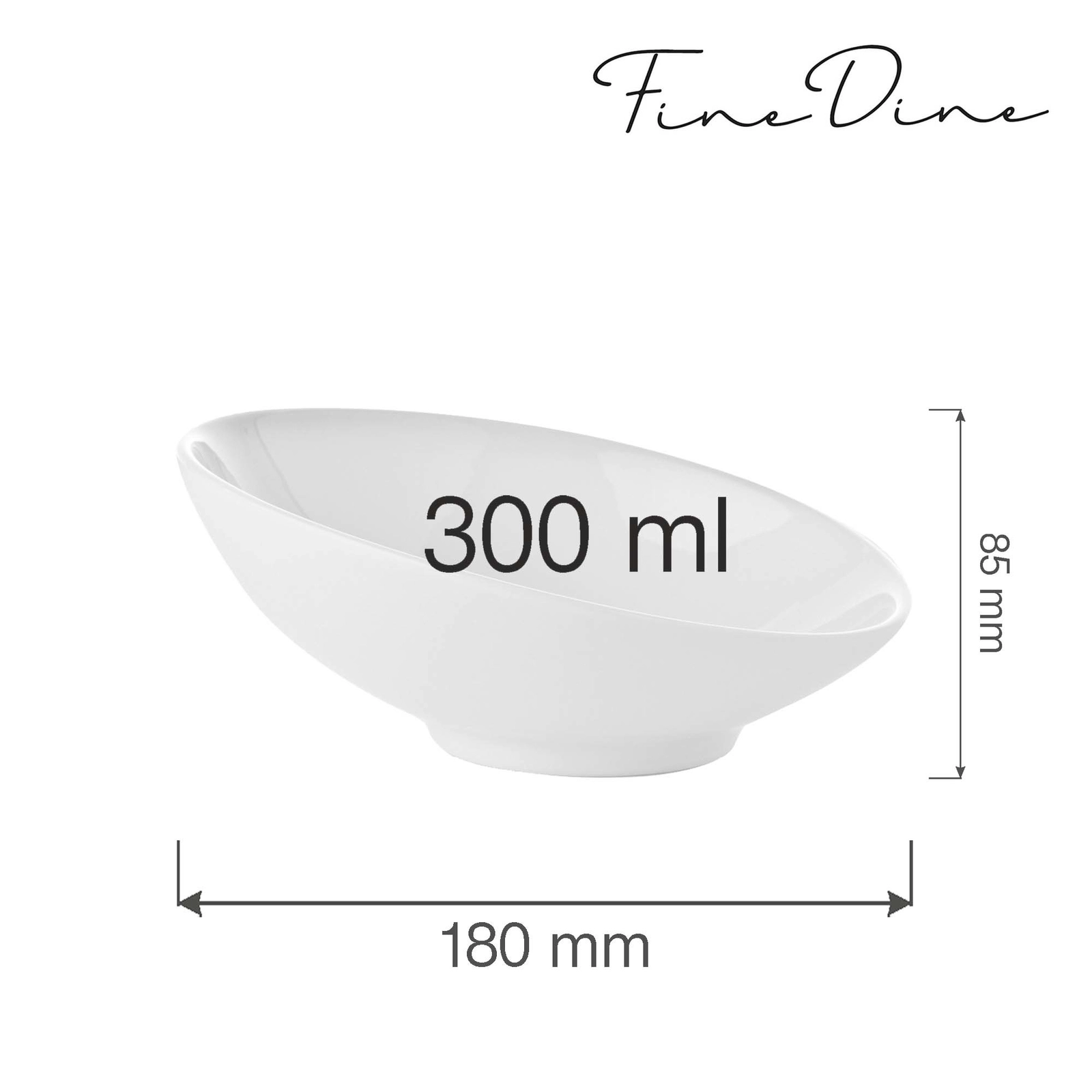 Miska skośna, 300 ml, Ø180 mm | FINE DINE, Bianco