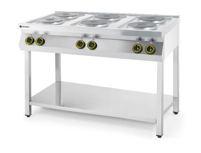 Kuchnia elektryczna 6-płytowa, 15,6 kW, 400 V, 1200×700×900 mm | HENDI, Kitchen Line