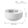 Miska sztaplowana, 660 ml, Ø140 mm | FINE DINE, Bianco