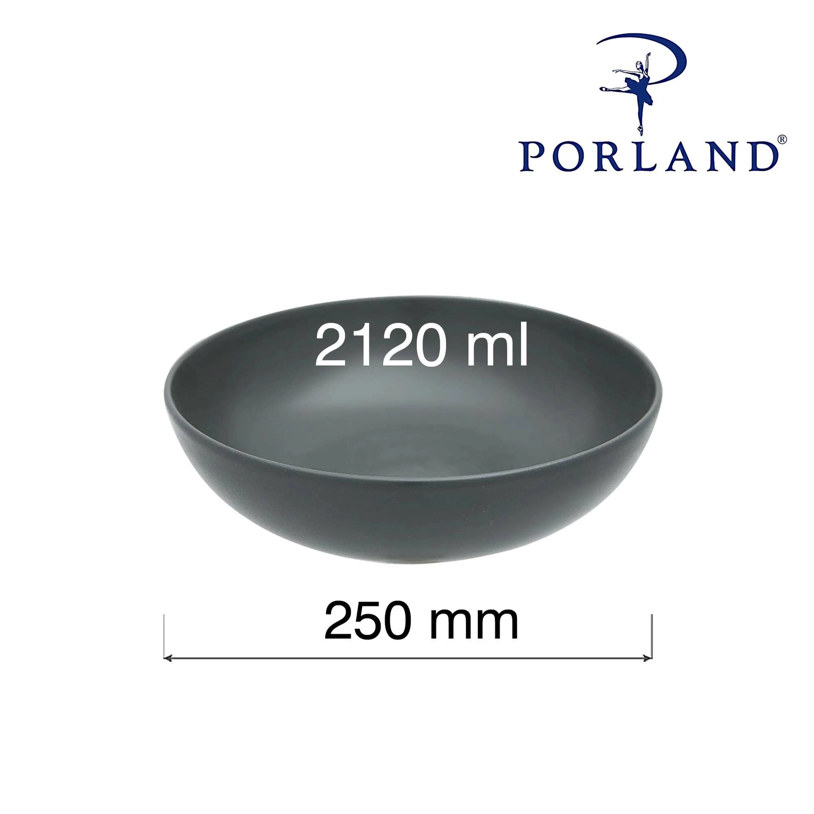 Miska bufetowa, Ø250 mm, czarna, grafitowa | PORLAND, Seasons Coal