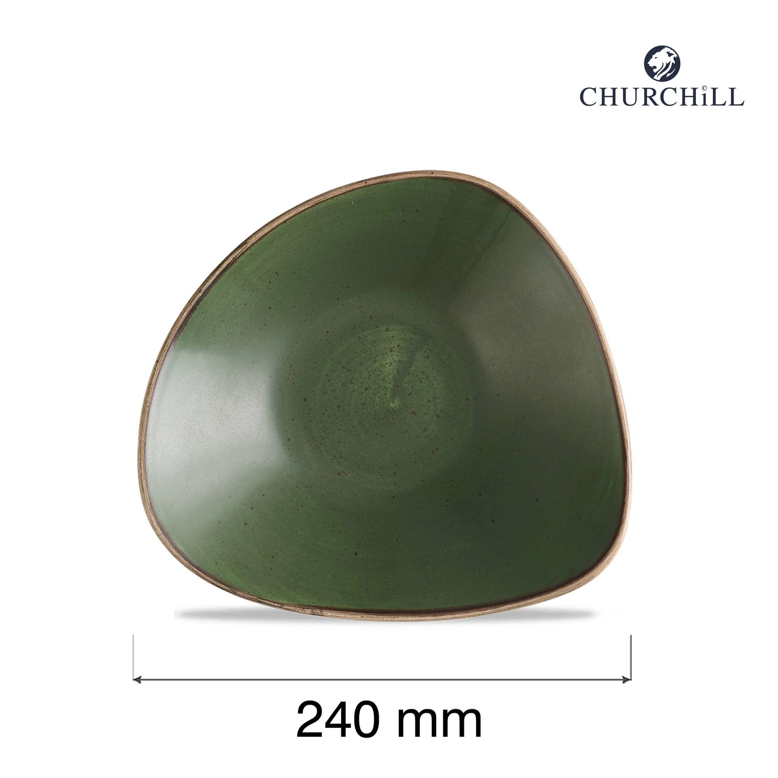 Miska trójkątna Ø240 mm, zielona | CHURCHILL, Stonecast Sorrel Green