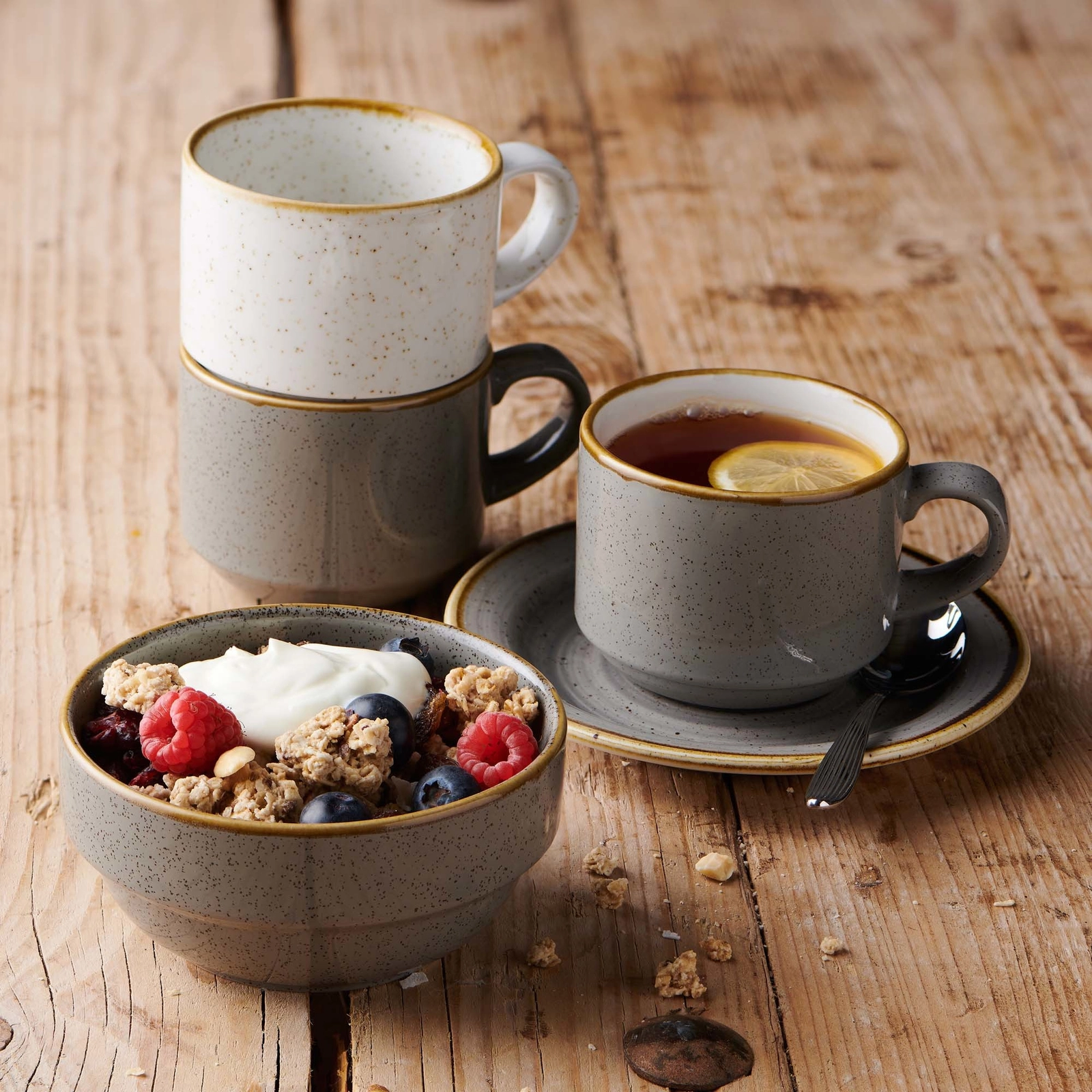 Filiżanka cappuccino, 340 ml | CHURCHILL, Stonecast Peppercorn Grey