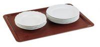 Taca prostokątna drewniana 605x425 mm, antypoślizgowa | APS, 00526