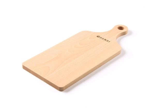 Deska do krojenia z uchwytem, 390x160x13 mm, jasne drewno | HENDI, 505106