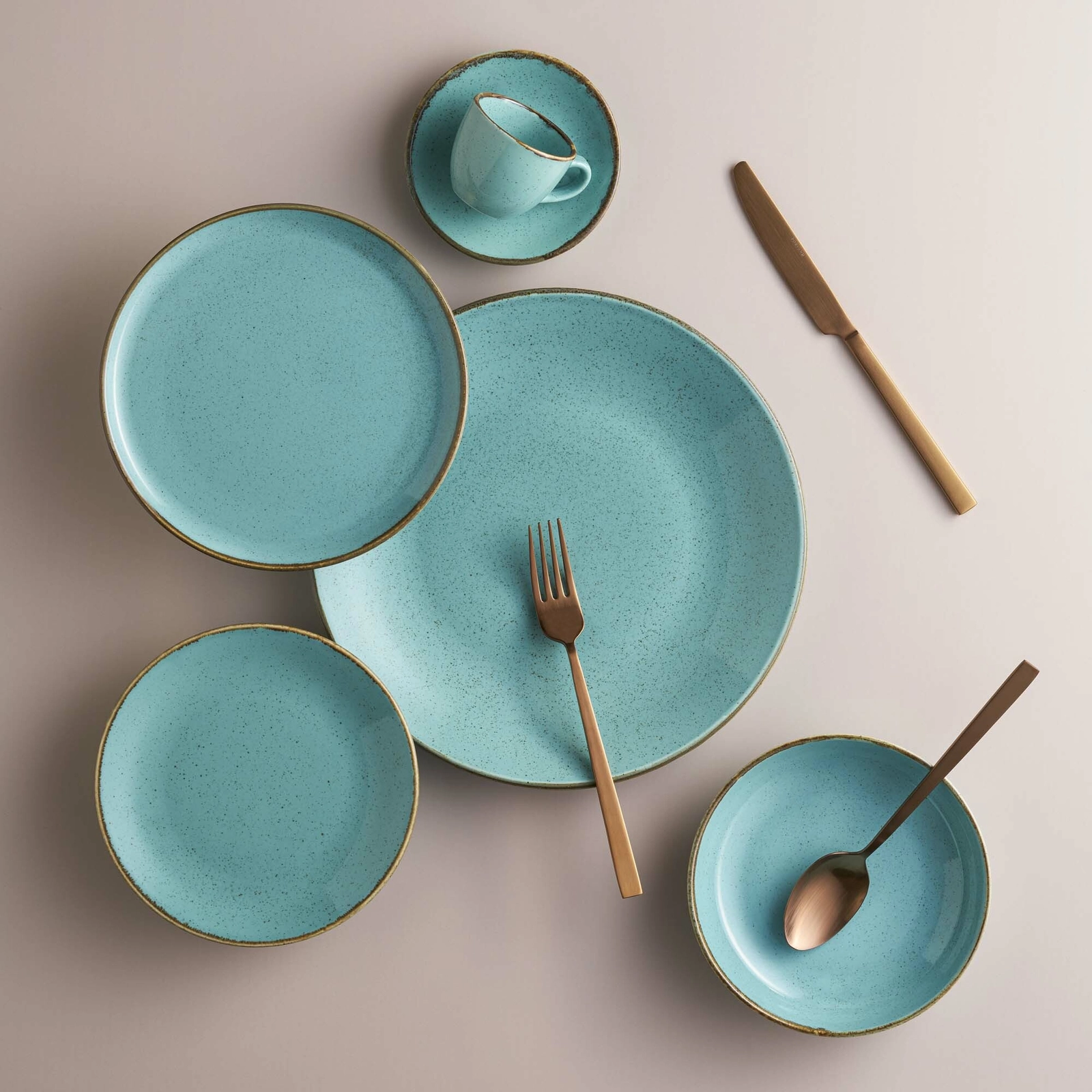 Miska płytka, Ø220 mm, błękitna, niebieska | PORLAND, Seasons Laguna