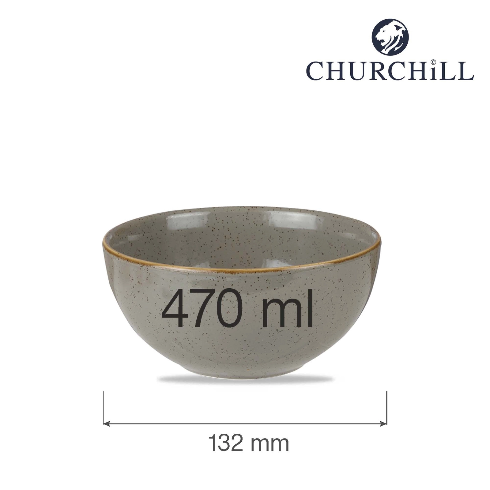 Miska, Ø132 mm, 470 ml | CHURCHILL, Stonecast Peppercorn Grey