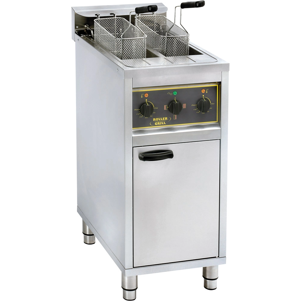 Frytownica wolnostojąca z szafką 2-komorowa, 2x10 l, 12 kW, 380 V, 600x980x400 mm | ROLLER GRILL, 777210