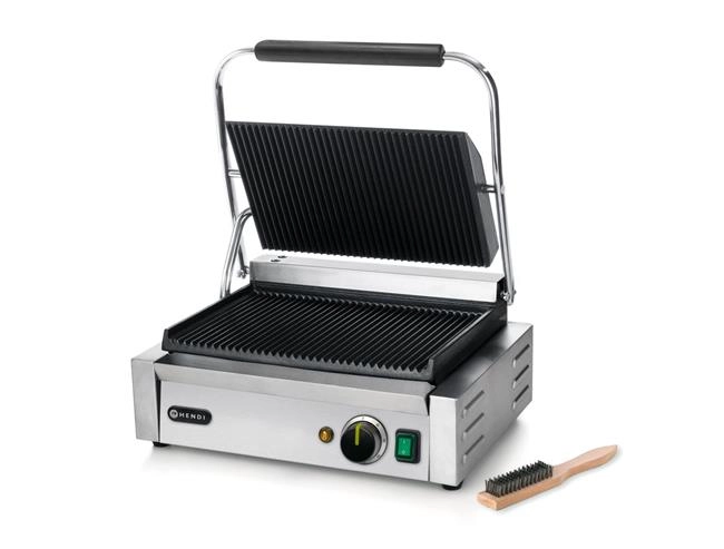 Grill kontaktowy, ryflowany, 2,2 kW, 230 V, 432×396×214 mm | HENDI, Panini