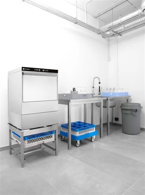 Zmywarka do naczyń 500x500 mm, sterowana elektronicznie, 400 V, 6,6 kW, 576x645x837 mm | HENDI, 231753