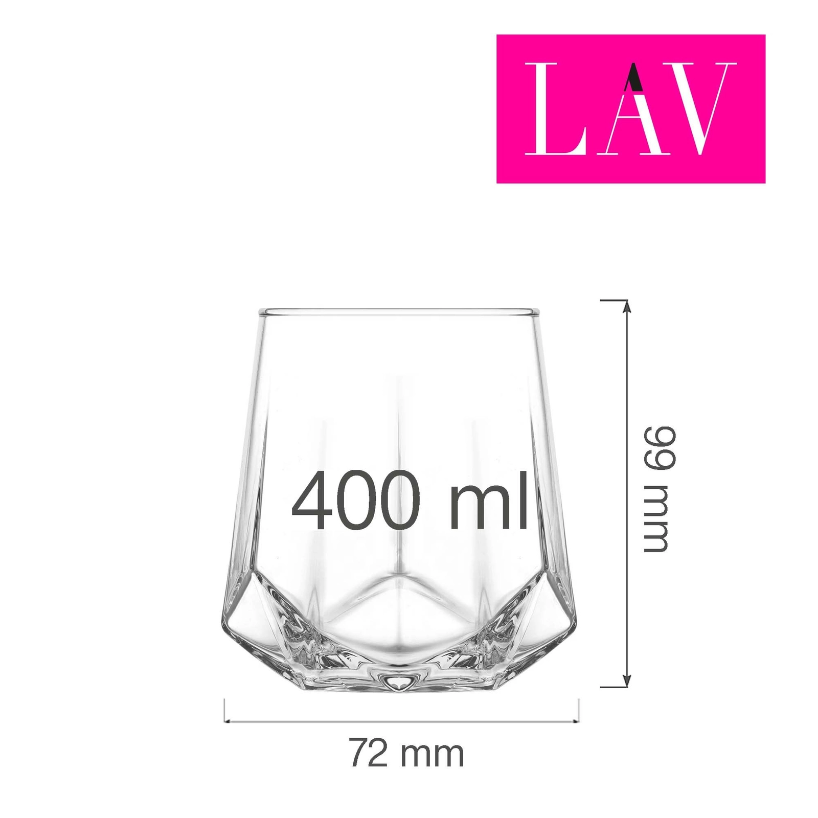 Szklanka do whiskey, 400 ml | LAV, Valeria
