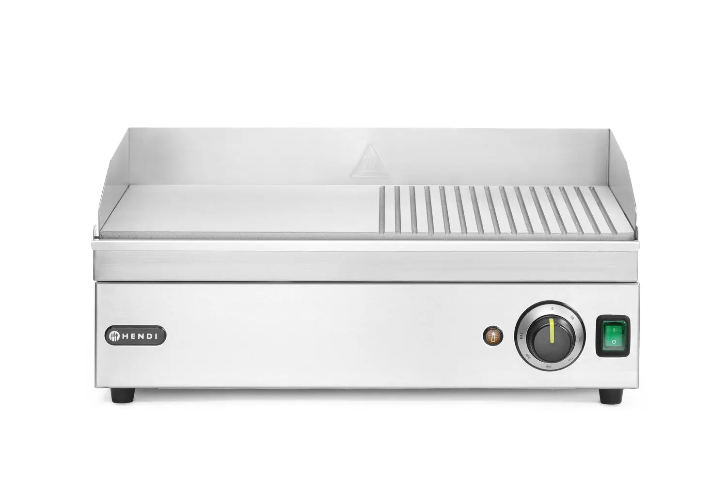 Płyta grillowa w połowie żebrowana, 1/2 gładka, 1/2 ryflowana, 220-240 V, 2,4 kW | HENDI, Kitchen Line