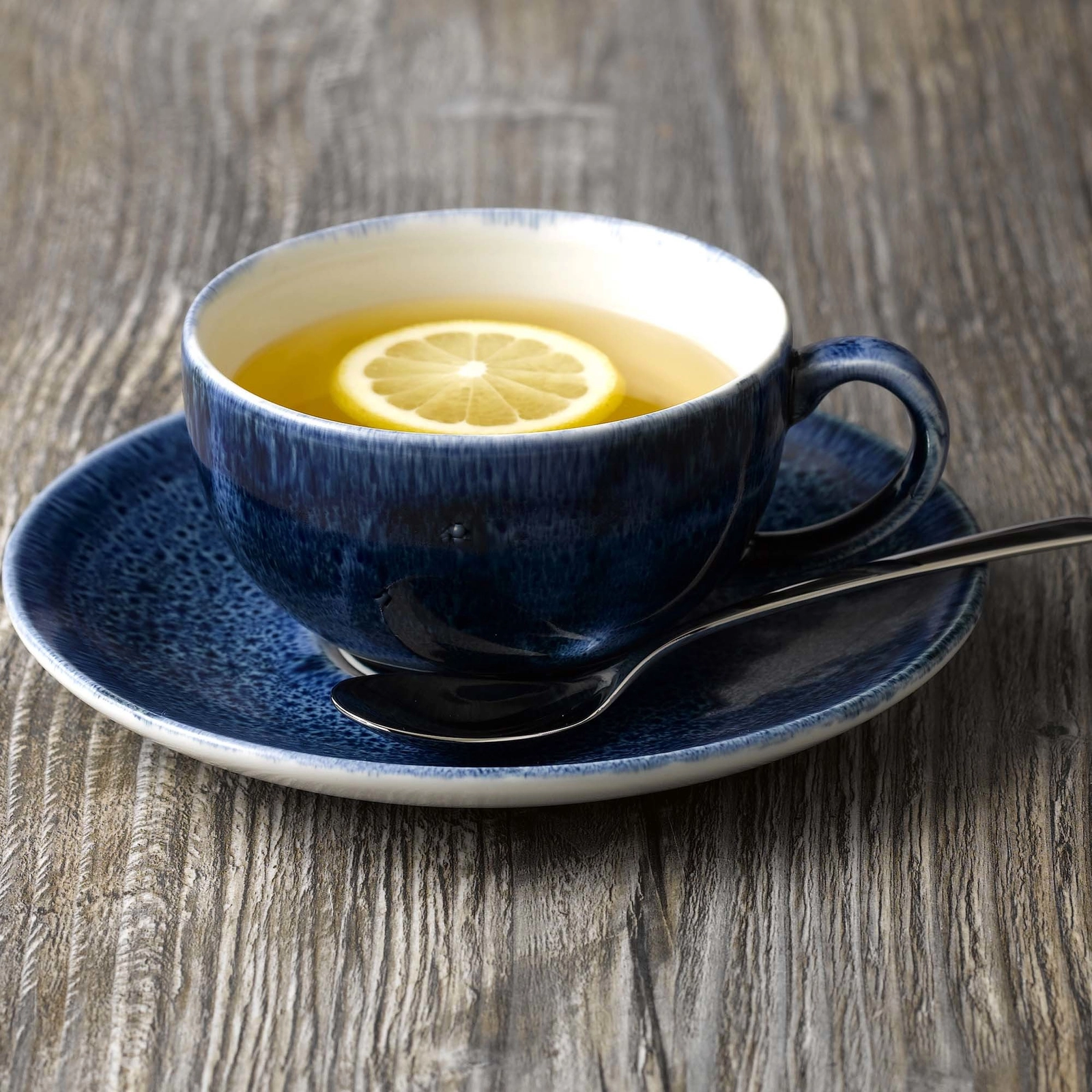 Spodek do espresso, Ø118 mm | CHURCHILL, Stonecast Plume Ultramarine