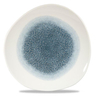 Talerz płytki o organicznym kształcie, Ø286 mm | CHURCHILL, Raku Topaz Blue