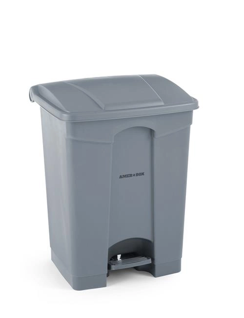 Pojemnik na odpady z pedałem, jasnoszary, 87 l, 500x410x815 mm | AMERBOX, 691168
