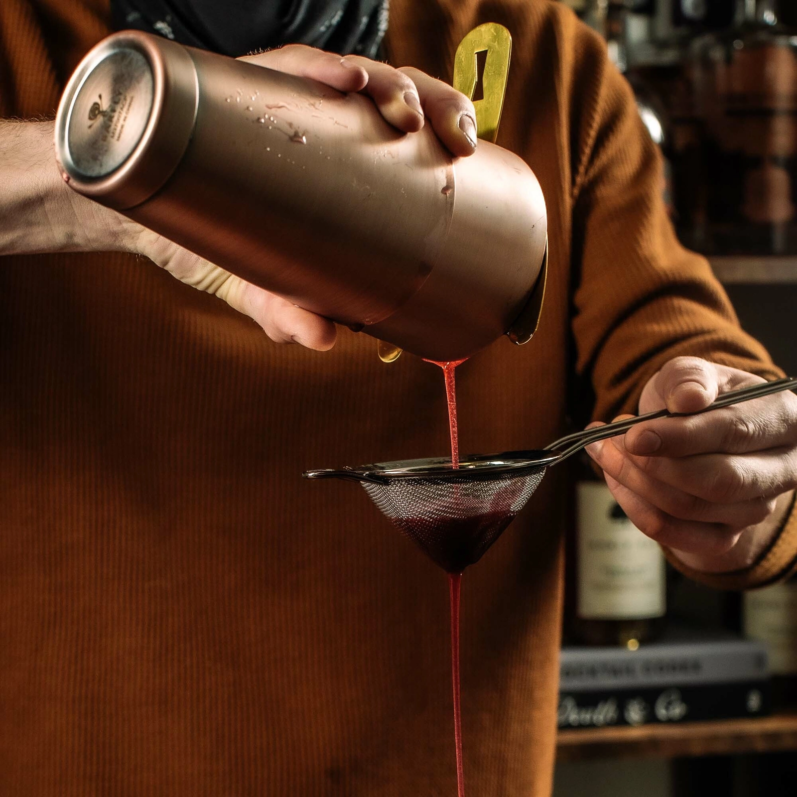 Shaker barmański 3-częściowy w stylu japońskim Diamond Lettice, ze stali nierdzewnej, antyczna miedź, 700 ml | BARFLY, Diamond Lettice