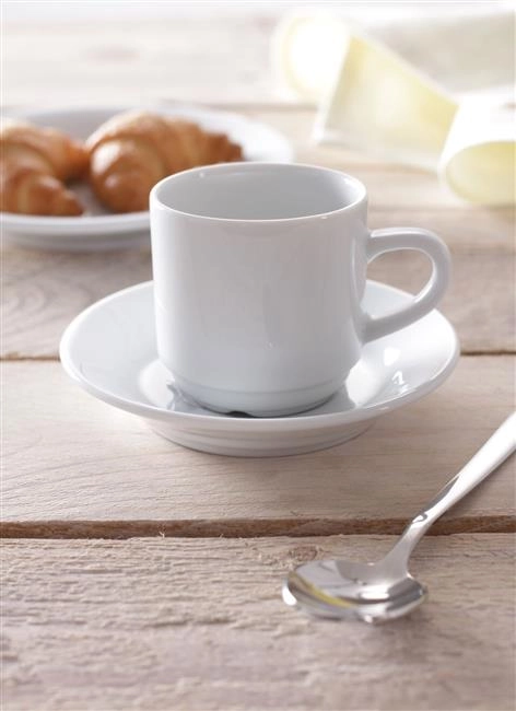 Spodek do filiżanki 770900,z białej porcelany, ⌀90 mm | HENDI, Optima