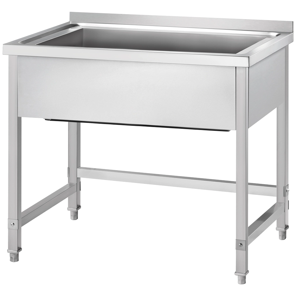 Stół z basenem 1-komorowym ze stali nierdzewnej, skręcany, 800x600x850 mm | GREDIL, 671686