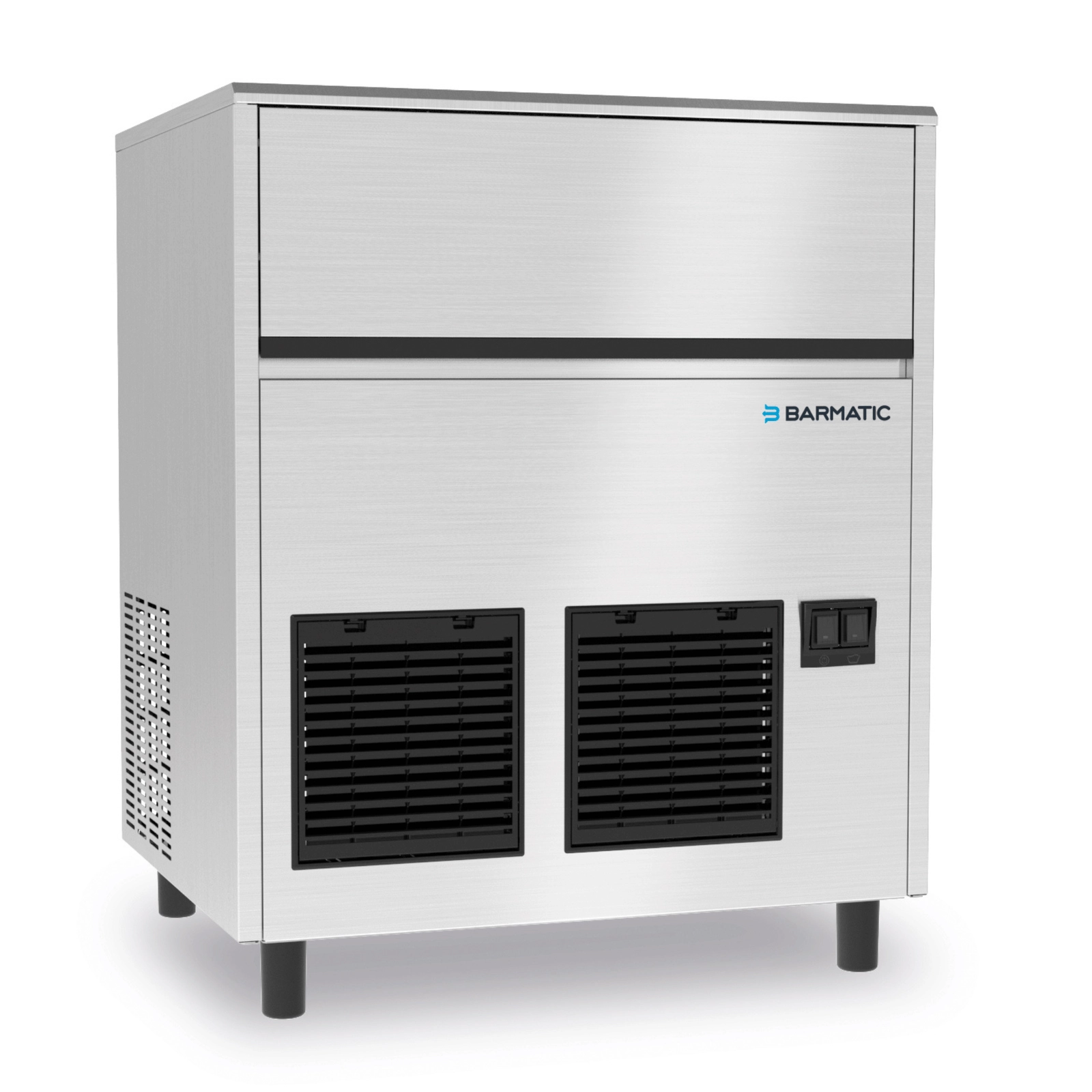 Kostkarka podblatowa chłodzona powietrzem ze stali nierdzewnej, 85 kg/24 h, poj. 40 kg, 738×600×822 mm | BARMATIC, ICE900