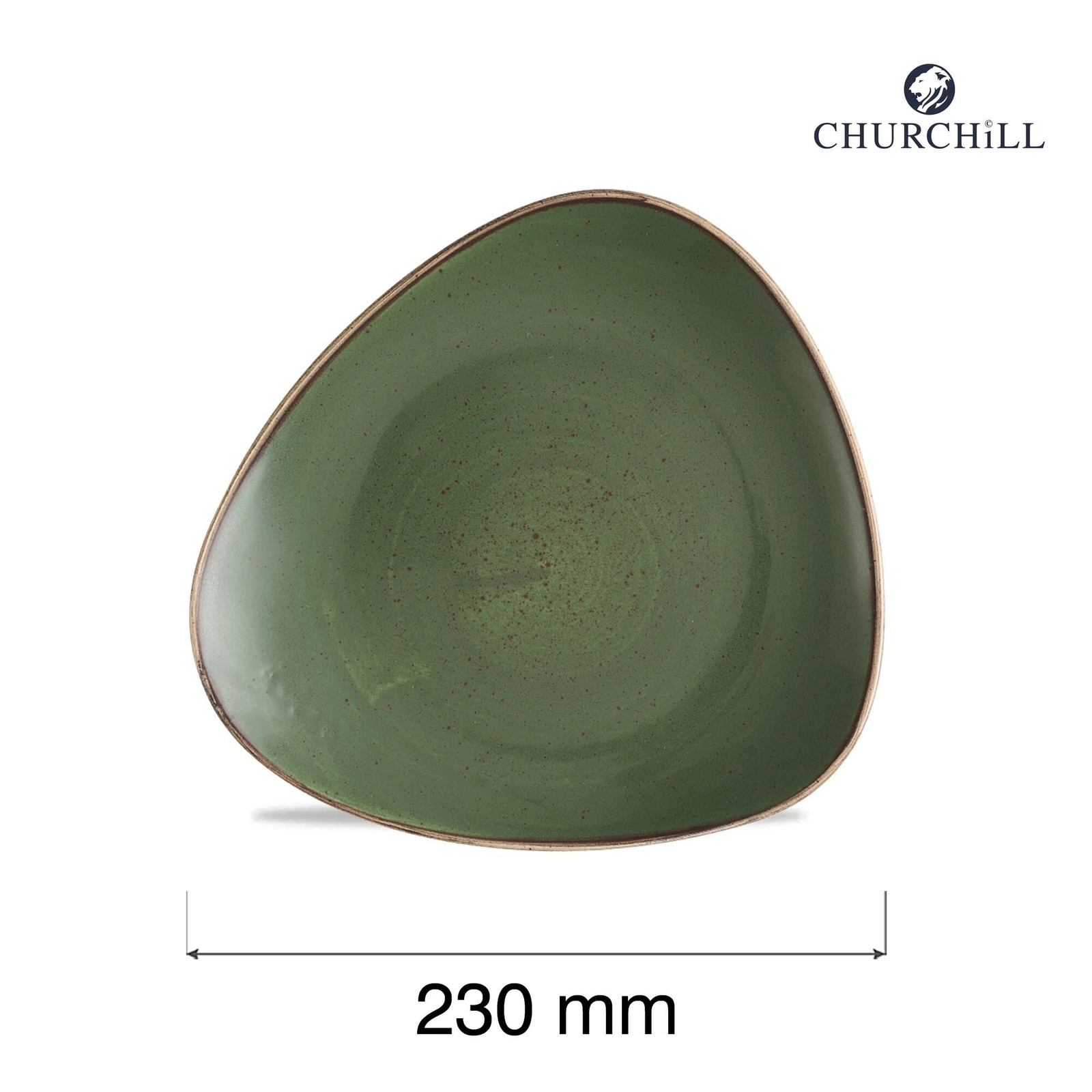 Talerz trójkątny Ø230 mm, zielony | CHURCHILL, Stonecast Sorrel Green