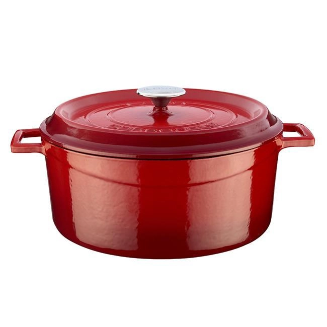 Garnek żeliwny Ø280 mm, 6700 ml, czerwony | LAVA, 832196